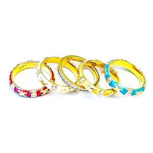 Lauren G Adams Stack Rings Sz 10 * Goldtone*